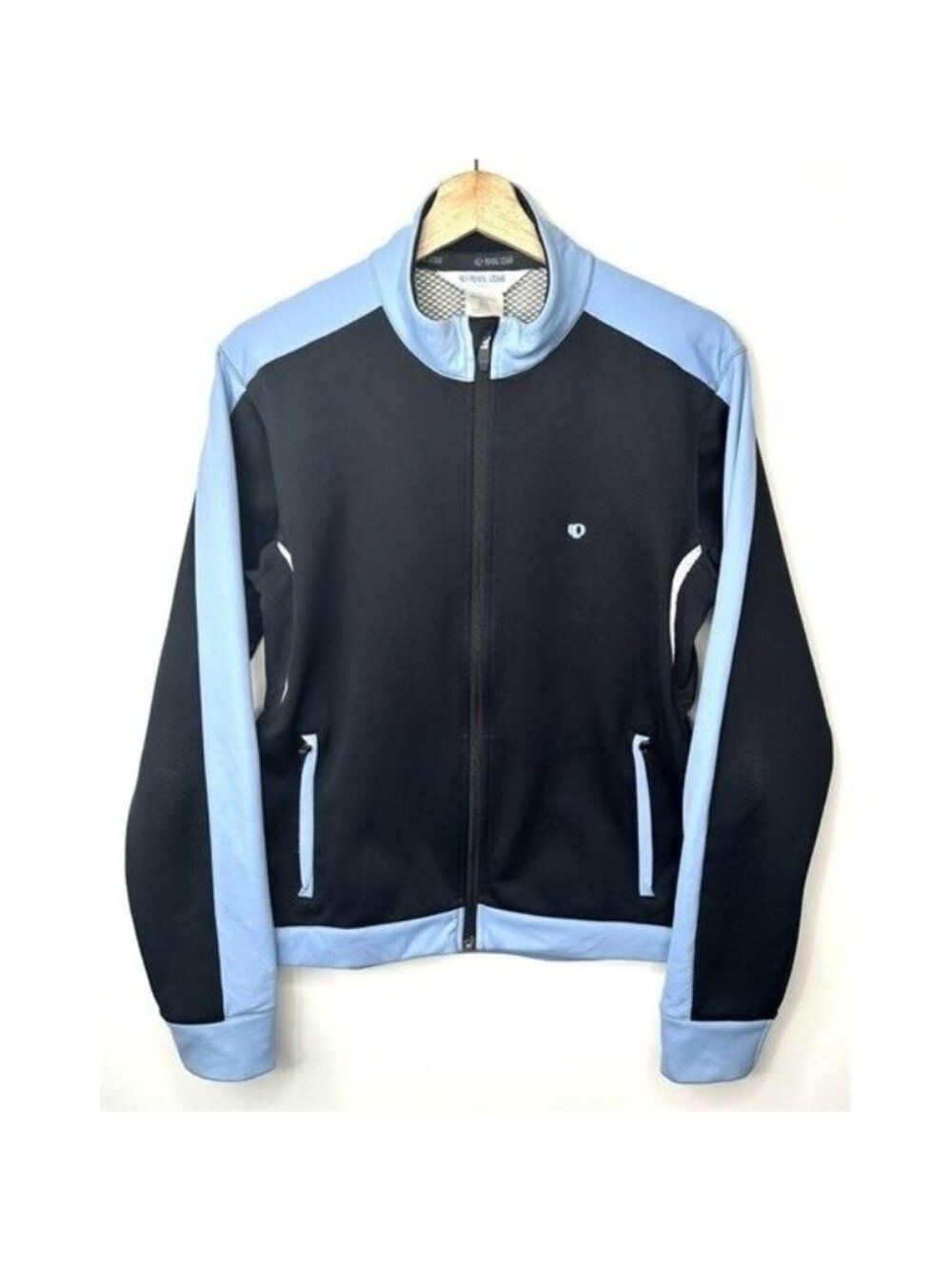 Pearl Izumi Elite Softshell Cycling Jacket Womens L Black Blue Full Zip Thermal